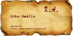 Kóhn Amália névjegykártya
