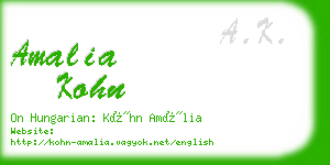 amalia kohn business card
